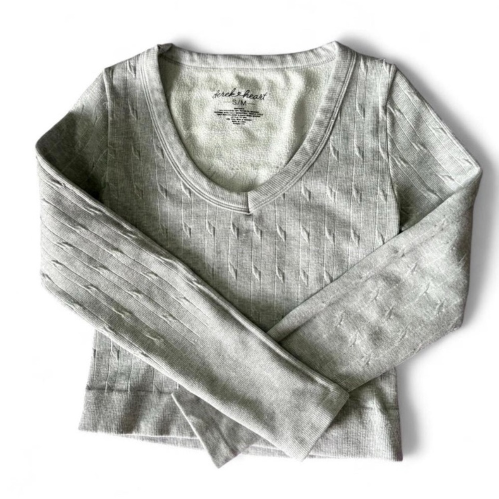 Grey Derek Heart Crew Neck Sweater